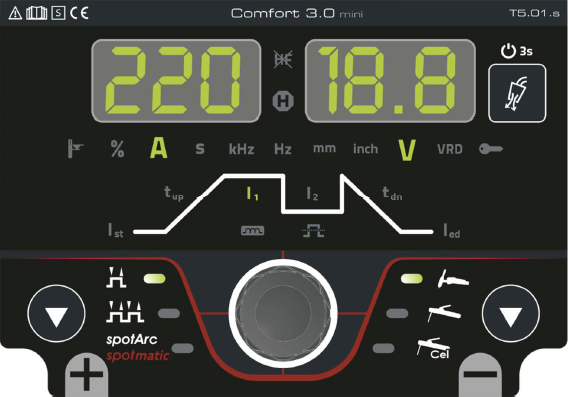 Control Comfort 3.0 mini para la Picotig 220 puls 