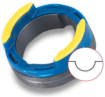 U-groef (blauw/geel): voor aluminium