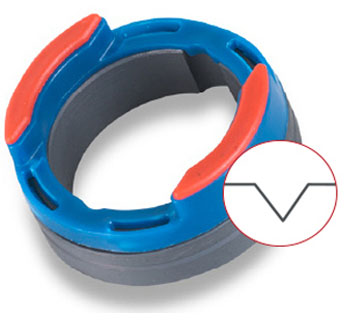 V-Nut (blau/rot) für Edelstahl, Stahl